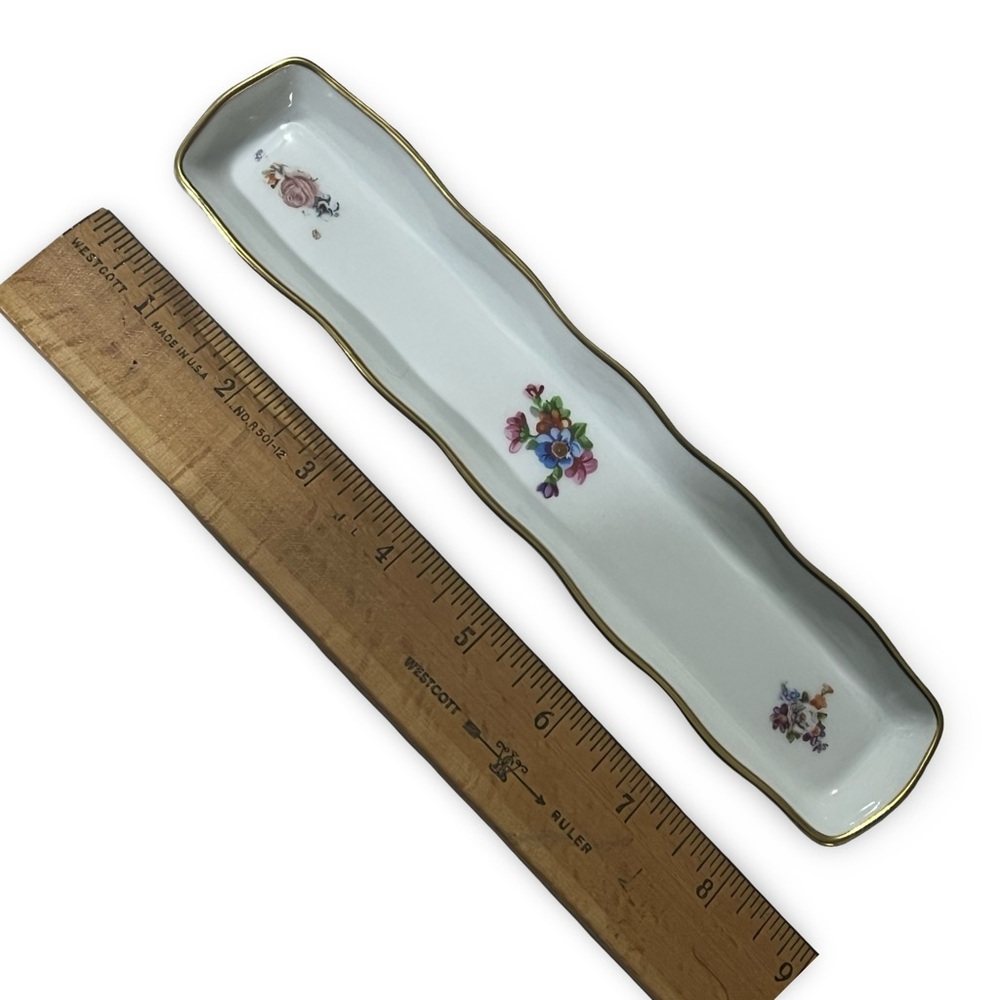 Leclair Limoges Floral Trinket Tray - Picture 3 of 4